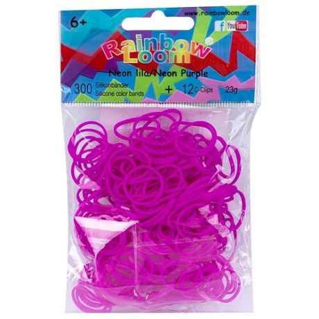Резинки для плетения браслетов Rainbow Loom Силикон, Неон Фиолетовый, Neon Purple (B0220)
