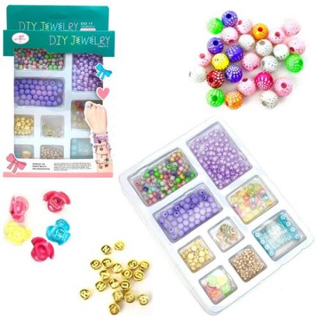 Игровой набор для создания украшений Diy Jewelry, набор для творчества для девочек, набор для создания браслетов, набор бусинок, 23х15х3 см