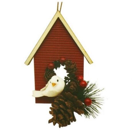 Набор для творчества - создай ёлочное украшение Птичка у домика с ягодками 4304317 .