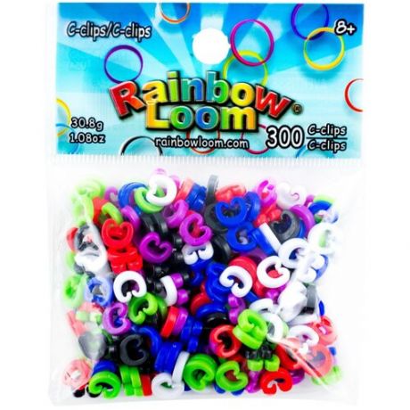 Клипсы для плетения браслетов Rainbow Loom С- образные, 300 штук (A0010)
