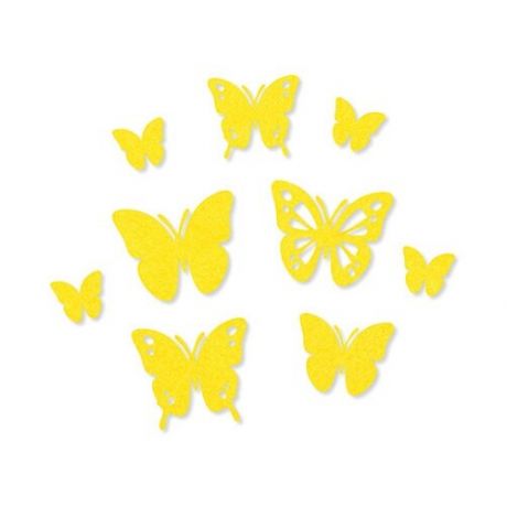 Набор самоклеящихся декоративных элементов Бабочки из фетра, 9 шт EFCO 25/ 35/ 45 мм 3446108