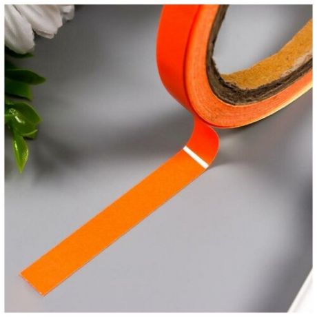 Клейкая лента пластик флуоресцентная светящаяся "Оранжевый" ширина 1 см намотка 5 м