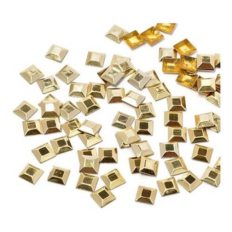 Стразы термоклеевые "Ideal", металл, размер: 4х4 мм, цвет: золотой (1400 штук)