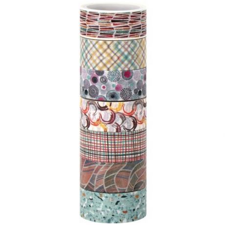 Клейкие WASHI- ленты для декора "Микс №3", 15 мм х 3 м, 7 цветов, рисовая бумага, остров сокровищ, 661711