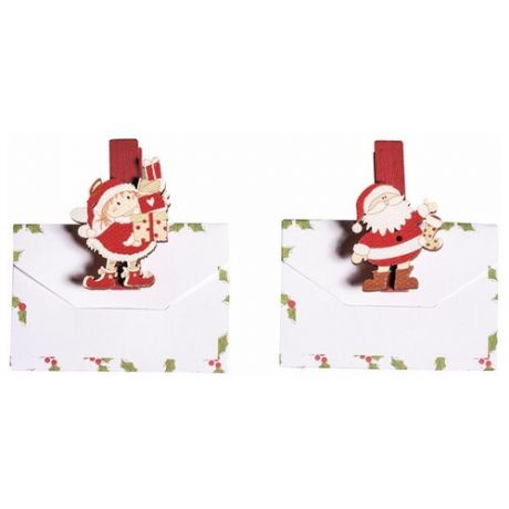 Декоративные прищепки с украшением Санта Клаус и конвертом RAYHER 5 х 5 см* 56903000