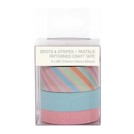 Лента клейкая декоративная с рисуком Spots & Stripes Pastels