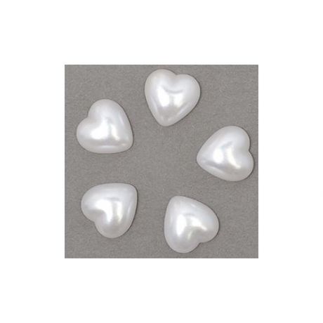 Полужемчужины перламутровые "Сердца", цвет: 41 белый, 12x12 мм, 500 грамм, 1360 штук