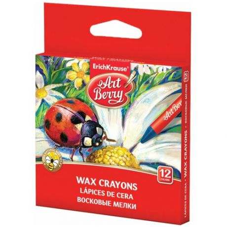 Восковые мелки ERICH KRAUSE «Artberry», 12 цветов, картонная упаковка с европодвесом, 34930