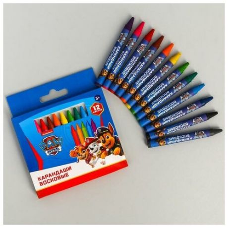 Восковые карандаши Paw Patrol, набор 12 цветов