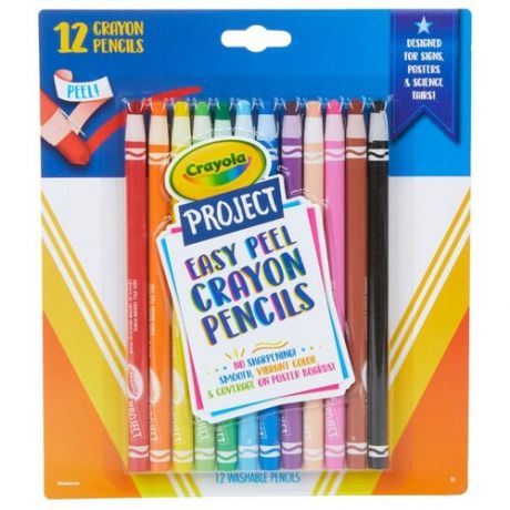 Восковые карандаши Crayola 68-4606 не требующие заточки, 12 штук