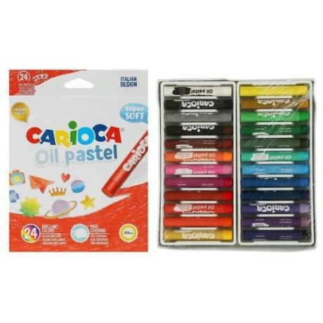 Пастель масляная 24 цвета Carioca "Oil Pastel", премиум, картон, европодвес