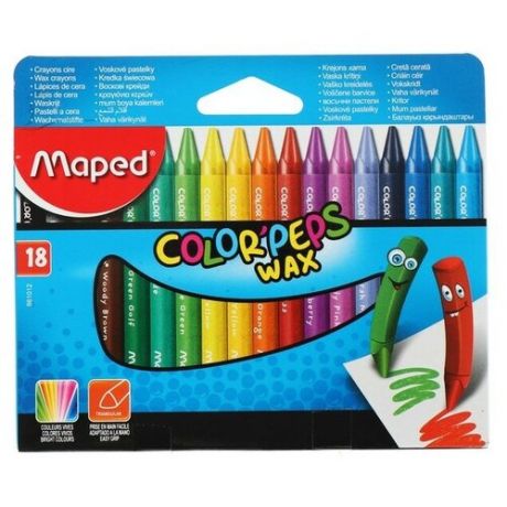 Мелки восковые 18 цветов, Maped Color Peps Wax