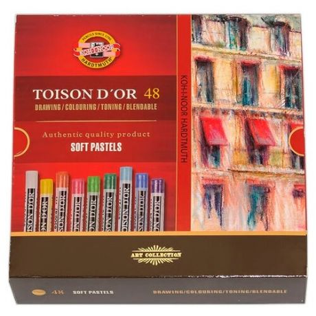 Пастель художественная Koh-I-Noor "Toison D or", 48 цветов, картон. упаковка