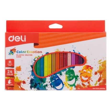 Deli Восковые мелки Color Emotion трехгранные, 24 цвета