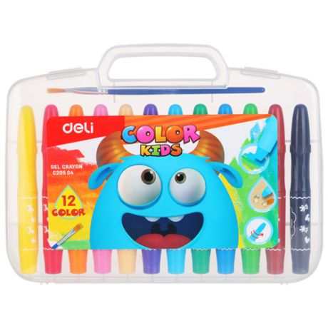 Мелки гелевые 12 цветов Color Kids, в пластиковом чемоданчике