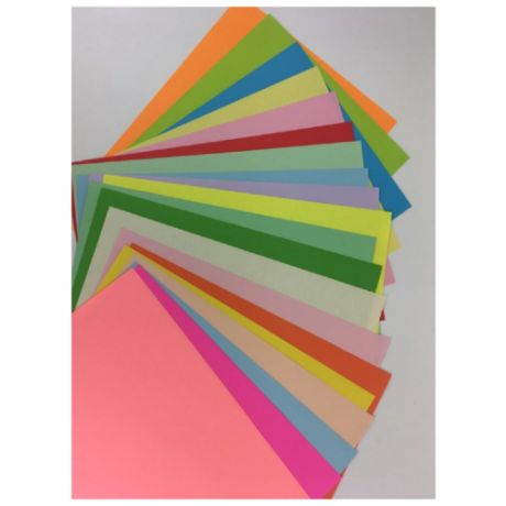 Цветная тонированная бумага "Домики", А4, 20 листов, 20 цветов