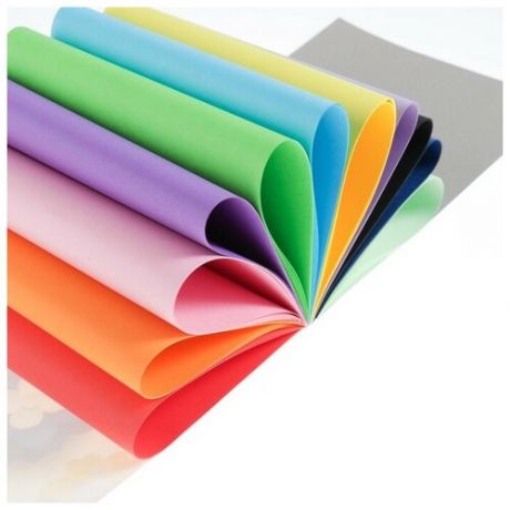 Набор цветной бумаги, А4, тонированная В массе,60 листов 12 цвет.,склейка,80 г/м2 21х29,7см