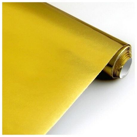 Бумага цветная Металлизированная, в рулоне 0.5 x 2.0 м, золотой