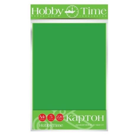 Картон крашенный в массе А4 5Л, 220 Г/КВ.М., зеленый
