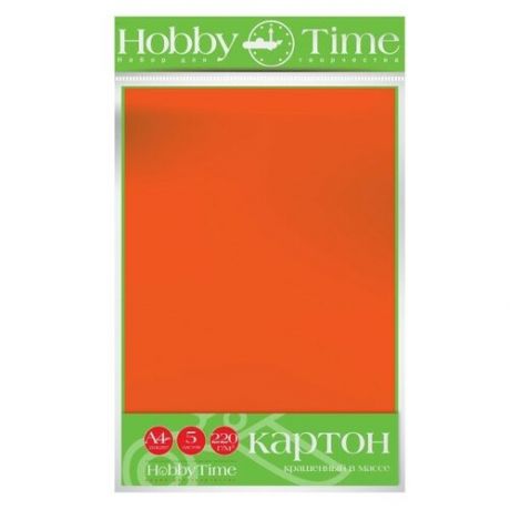 Картон крашенный в массе А4 5Л, 220 Г/КВ.М, оранжевый