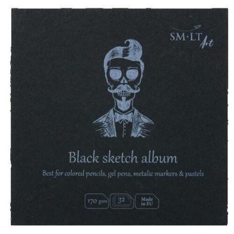 Альбом SMLT Layflat Black 14х14 см 32 л 170 г, черная бумага