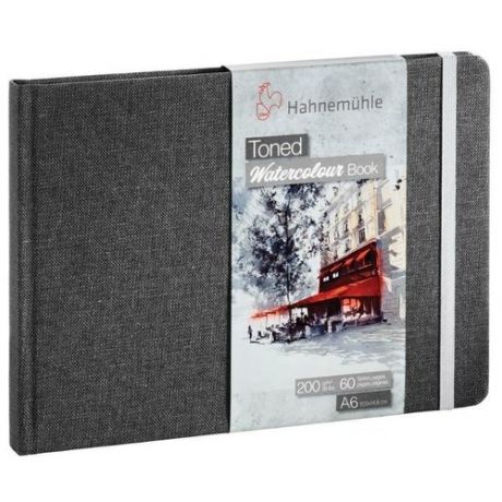 Альбом для акварели Hahnemuhle "Watercolour book"A6 30 л 200 г целлюлоза 100%, мелкое зерно, серый