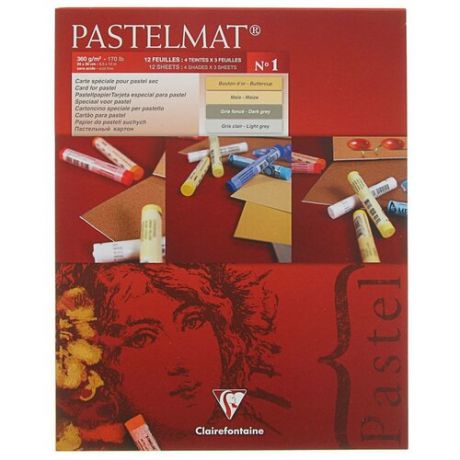 Блокнот для пастели Clairefontaine "Pastelmat" 24х30 см 12 л 360 г 4 оттенка