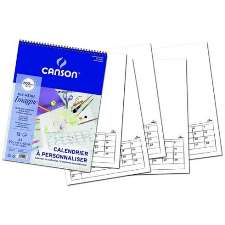 Альбом-календарь для смешанной техники Canson "Imagine" 29,7x42 см 13 л 200 г