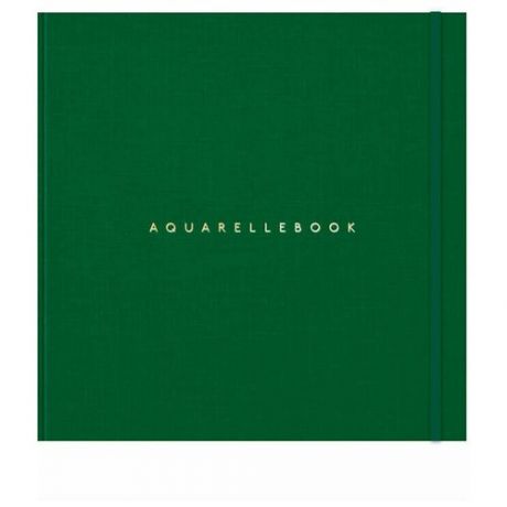Скетчбук для акварели Maxgoodz "Aquarellebook" 25х25 см, 24 л, 300 г, хлопок, обложка Зеленая
