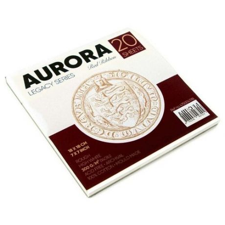 Альбом-склейка для акварели Aurora Red Ribbon 18х18 см 20 л 300 г 100% хлопок