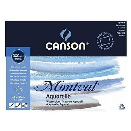 Альбом-склейка для акварели Canson "Montval" Fin 24х32 см 12 л 300 г