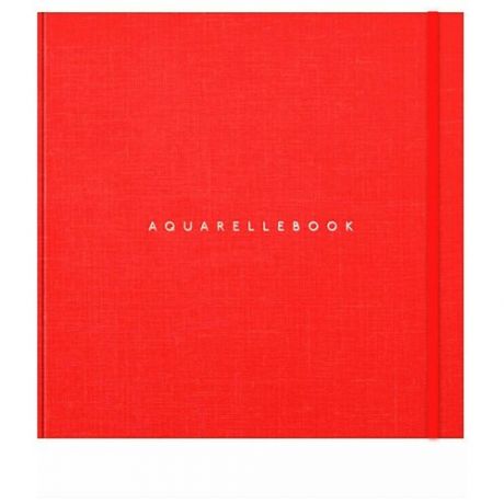 Скетчбук для акварели Maxgoodz "Aquarellebook" 25х25 см, 24 л, 300 г, хлопок, обложка Алая