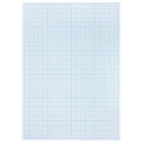 Бумага масштабно-координатная (миллиметровая), планшет А4, голубая, 20 листов, 80 г/ м 2 , STAFF, 113490