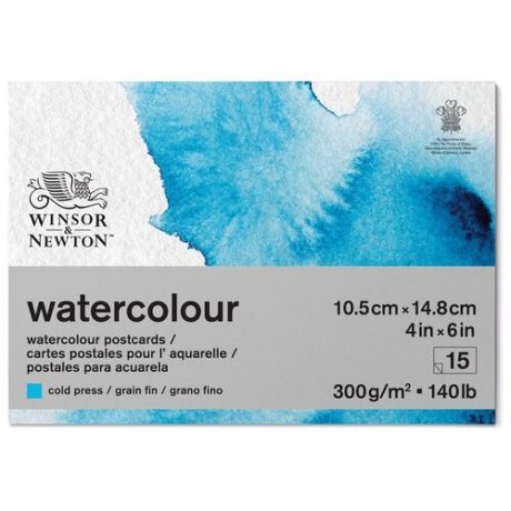 Бумага для акварели Альбом-склейка для акварели 15л А6, Winsor&Newton "Watercolour Paper", холодный пресс, 300 г/м2