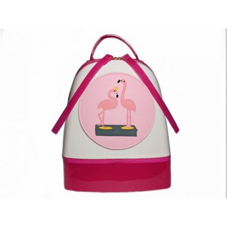 Рюкзак силиконовый розово-белый Flamingo