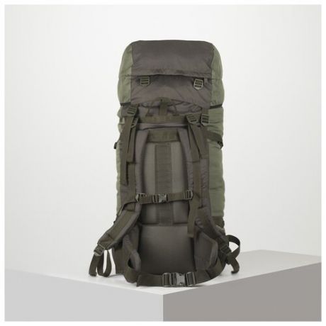Рюкзак туристический Taif 90 л, отдел на шнурке, наружный карман, 2 боковые сетки, зеленый