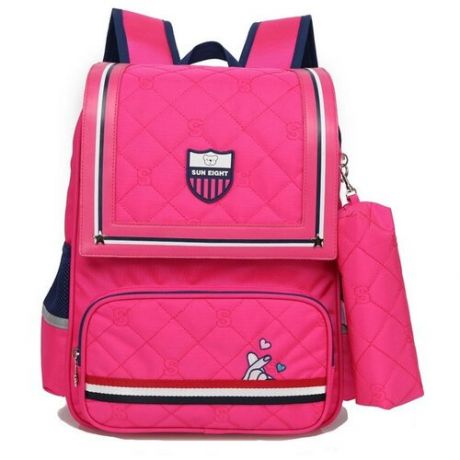 Рюкзак школьный в комплекте с пеналом Sun eight SE-2697 розовый