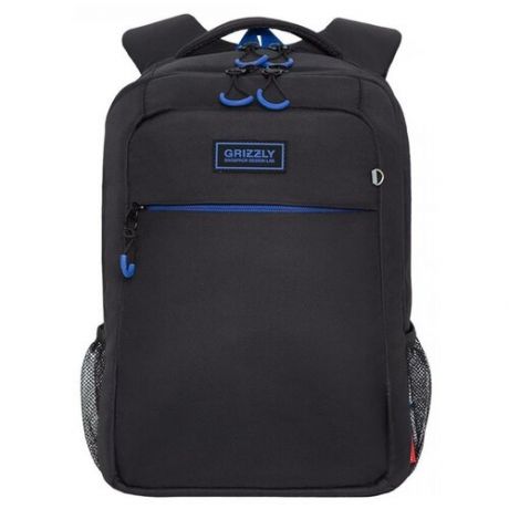 Рюкзак школьный Grizzly черный, синий (RB-156-1/1 )
