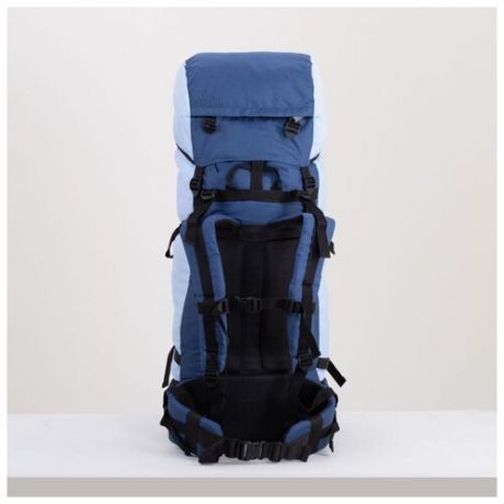 Рюкзак туристический Taif 70 л, отдел на шнурке, наружный карман, 2 сетки, синий-голубой