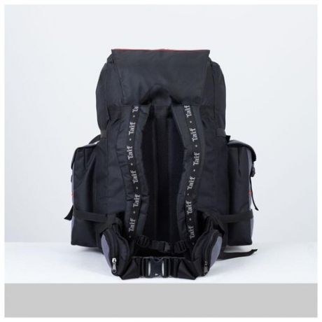 Рюкзак туристический Taif 65 л, отдел на клапане, 3 наружных кармана, черный- серый