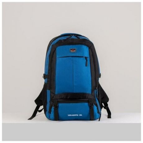 Рюкзак туристический, 40 л, отдел на молнии, 2 наружных кармана, цвет чёрный/синий