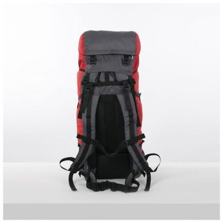 Рюкзак туристический Taif 60 л, отдел на шнурке, наружный карман, 2 сетки, серый-красный