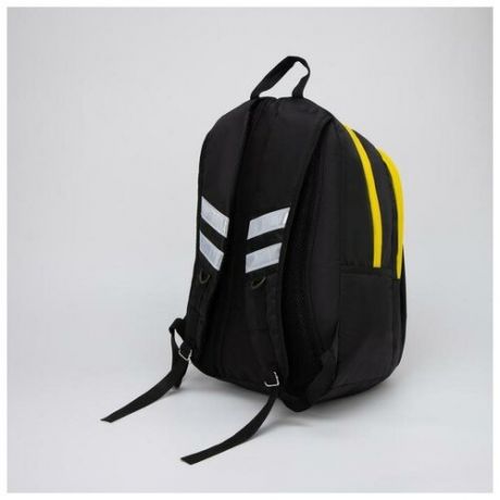 Рюкзак NAZAMOK "Футбол", 28х16х43 см, 2 отдела на молниях, наружный карман, черный