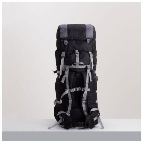 Рюкзак туристический, 100 л, отдел на шнурке, наружный карман, 2 боковые сетки, цвет чёрный/серый Ta .