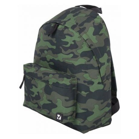Рюкзак BRAUBERG, универсальный, сити-формат, Зеленый камуфляж, 20 литров, 41х32х14 см, 228860