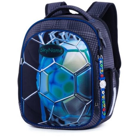 Школьный рюкзак (ранец) с анатомической спинкой черный для мальчика Skyname / Winner one с Мячиком для начальной школы (R4-409)