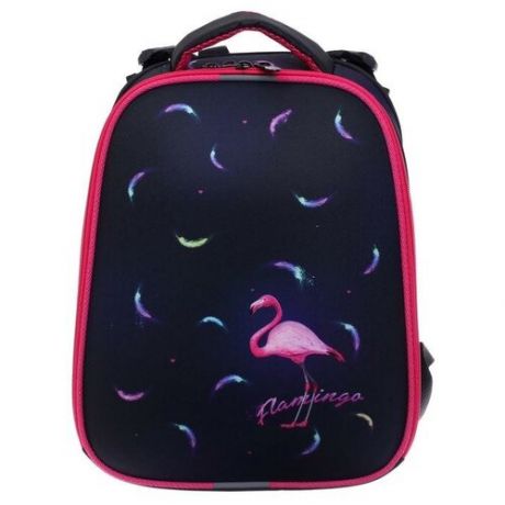 Рюкзак каркасный, Stavia, 38 х 30 х 16 см, для девочки, эргономичная спинка, "Фламинго мини