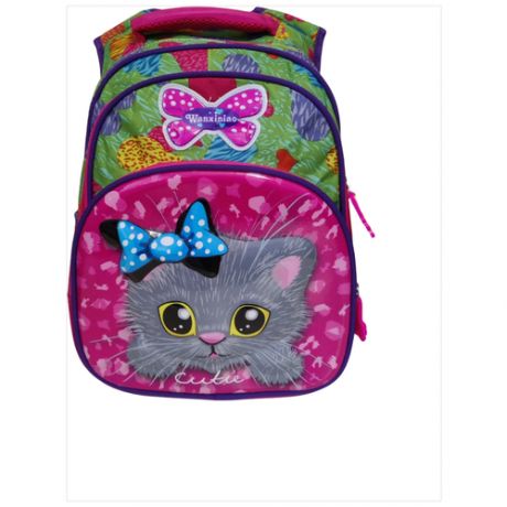 Рюкзак школьный для девочки /ранец для девочки / рюкзак с кошкой