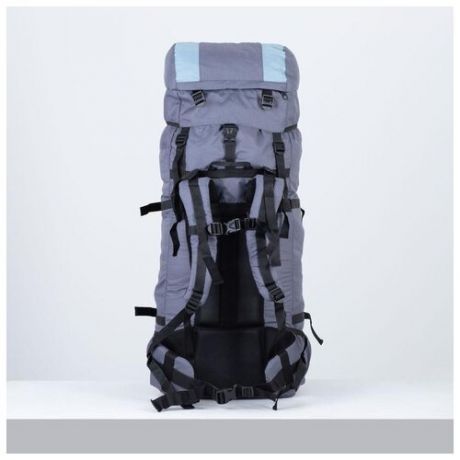 Рюкзак туристический Taif 120 л, отдел на шнурке, наружный карман, 2 боковых сетки, синий-серый