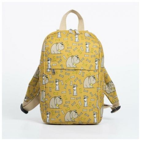 Рюкзак детский, отдел на молнии, 2 наружных кармана, цвет горчичный